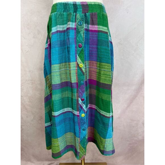 Vintage Button Front Maxi Skirt 90s Plus Size - Picture 1 of 6